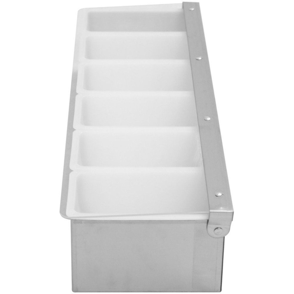 Garnish Tray / Condiment Dispenser with Lid 6 compartments Stainless steel Plastic | Stalwart DA-CHB06
