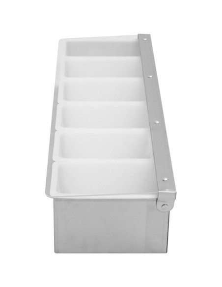 Garnish Tray / Condiment Dispenser with Lid 6 compartments Stainless steel Plastic | Stalwart DA-CHB06