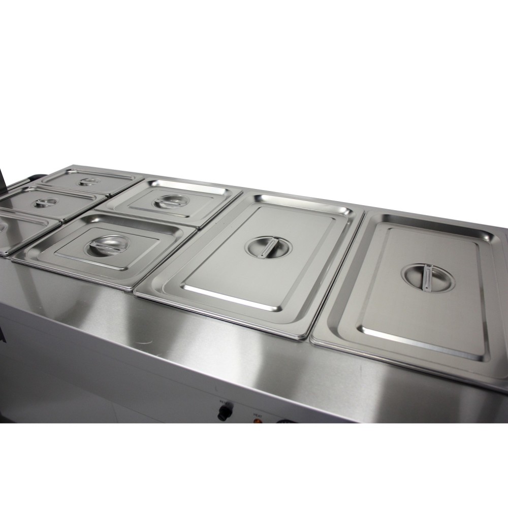 Mobile Bain Marie Hot Cupboard 4 x GN 1/1 Capacity 1420mm Wide | Stalwart YH4W1