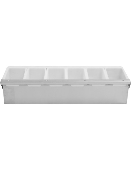 Garnish Tray / Condiment Dispenser with Lid 6 compartments Stainless steel Plastic | Stalwart DA-CHB06