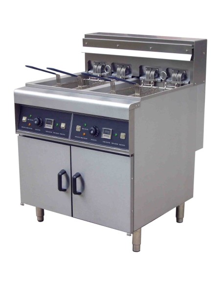 Free Standing Heavy Duty Electric Fryer 18kw Power Twin Tank 28Ltr + 28Ltr | Commercial Deep Fryer 4 Basket  DA-DF28L2