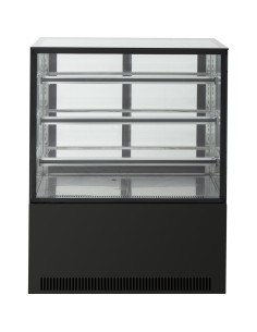 Cake counter Straight front 900x730x1300mm 3 shelves Black base LED | DA-GN900R3BLACK 2