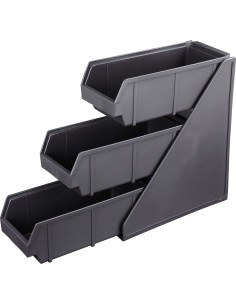 3 Bin Countertop Organiser 3 Tier Black | Stalwart DA-WQL3003