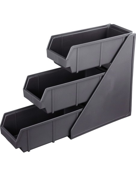 3 Bin Countertop Organiser 3 Tier Black | Stalwart DA-WQL3003