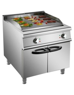 Professional Electric Griddle with Cabinet Base 12kW Smooth/Ribbed 900mm Depth | Stalwart DA-HER906A