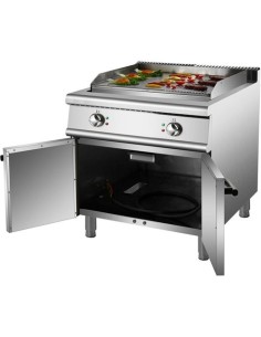 Professional Electric Griddle with Cabinet Base 12kW Smooth/Ribbed 900mm Depth | Stalwart DA-HER906A 2