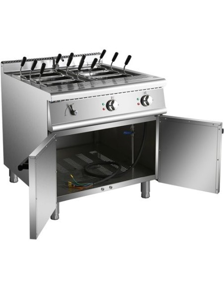 Professional Pasta cooker 40 Litres Electric 18kW Floor standing with Cabinet Base 900mm Depth | Stalwart DA-HEN915A