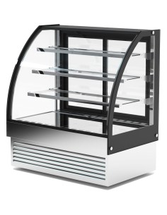 Display Merchandiser Fridge Curved Front 290 litres 3 shelves Black &amp Stainless steel | Stalwart DA-HL900S3