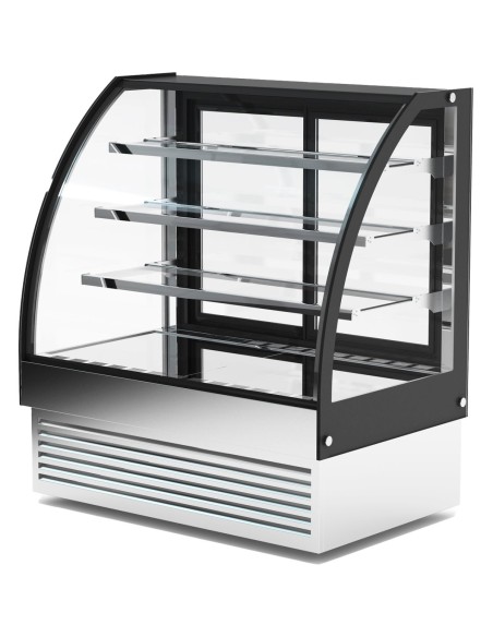 Display Merchandiser Fridge Curved Front 290 litres 3 shelves Black &amp Stainless steel | Stalwart DA-HL900S3