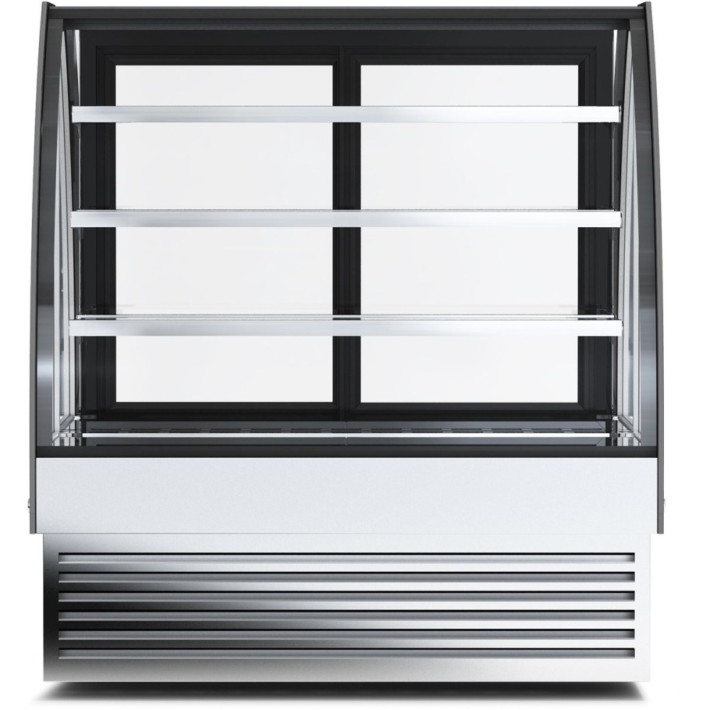 Display Merchandiser Fridge Curved Front 290 litres 3 shelves Black &amp Stainless steel | Stalwart DA-HL900S3