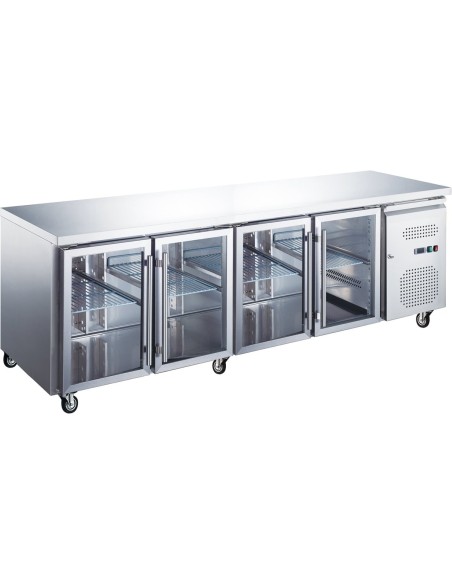 Commercial Refrigerated Counter 4 glass doors Depth 700mm | Stalwart DA-THP4100TNG