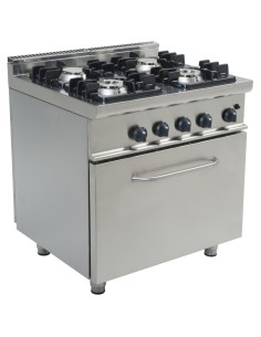 Professional Gas range 4 burners 20kW Electric oven 4.8kW | Stalwart DA-THG7F4PWFE