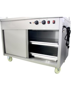 Mobile Food Service Counter with Bain Marie Top and Hot Cupboard | Stalwart DA-HYH3WS
