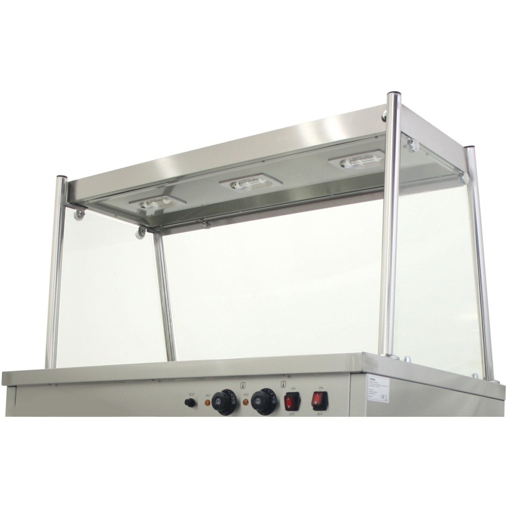 Mobile Food Service Counter with Bain Marie Top and Hot Cupboard | Stalwart DA-HYH3WS