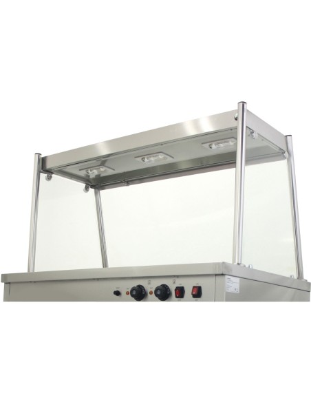 Mobile Food Service Counter with Bain Marie Top and Hot Cupboard | Stalwart DA-HYH3WS