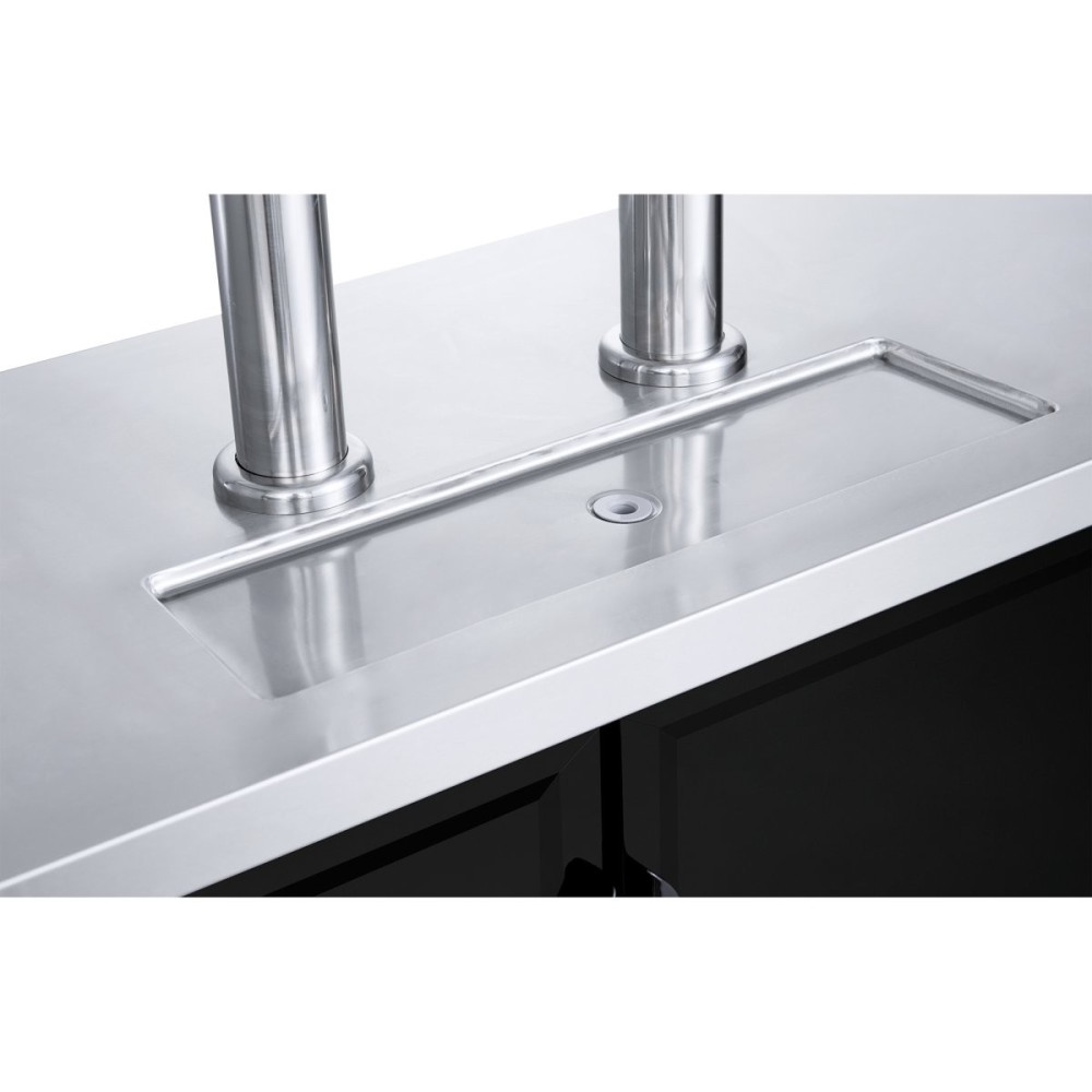 Direct Draw Beer Dispenser - Twin Door Keg Cooler with Double Beer Taps Black | Stalwart DA-DKB60M2