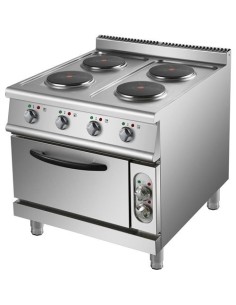 Commercial Electric Cooker 4 Burners with Electric Oven 10.4kW+4.8kW 900mm Depth | Stalwart DA-HRQ912A
