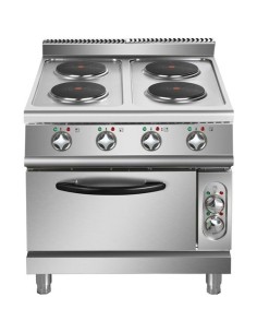 Commercial Electric Cooker 4 Burners with Electric Oven 10.4kW+4.8kW 900mm Depth | Stalwart DA-HRQ912A 2