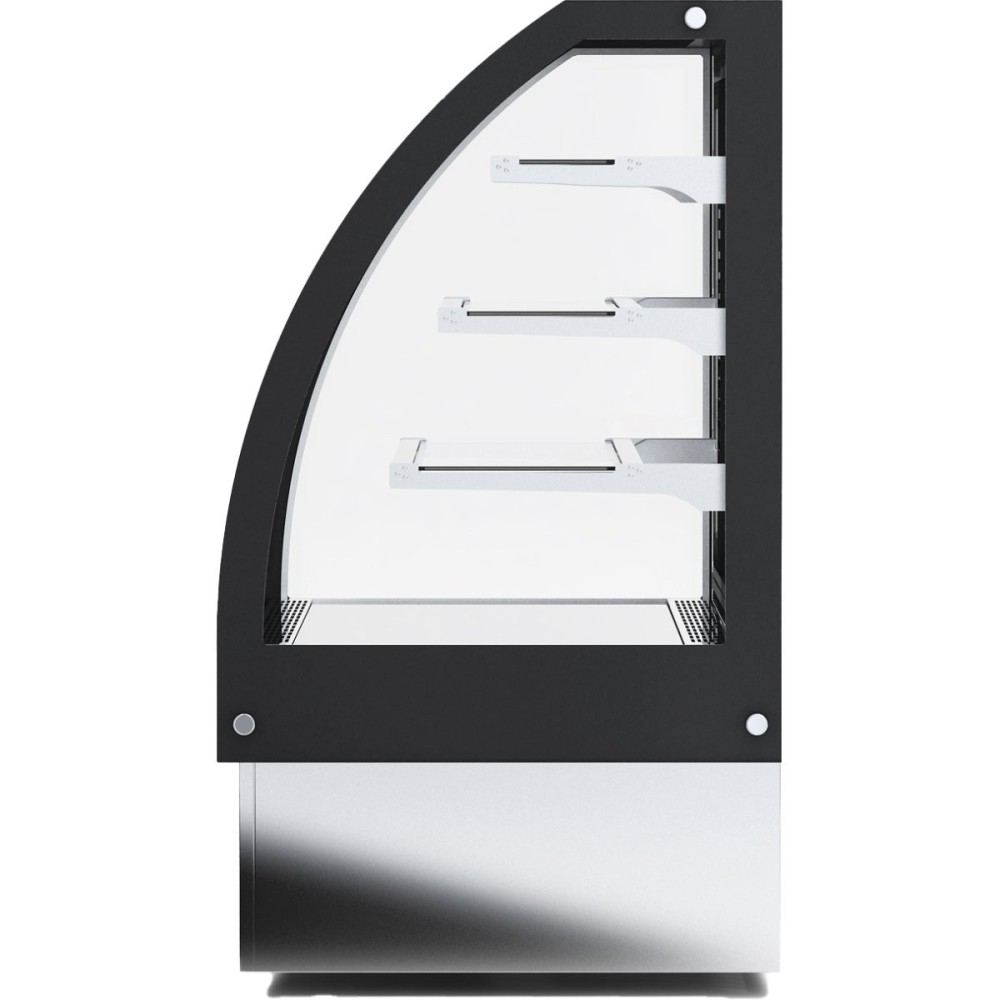 Display Merchandiser Fridge Curved Front 600 litres with 3 shelves Black &amp Stainless steel | Stalwart DA-HL1800S3