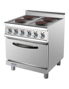 Commercial Electric Cooker 4 Burners with Electric Oven 8kW+4.8kW 700mm Depth | Stalwart DA-HRQ712A 2