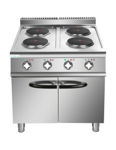 Commercial Electric Cooker 4 Burners with Cabinet Base 8kW 700mm Depth | Stalwart DA-HRQ712 2
