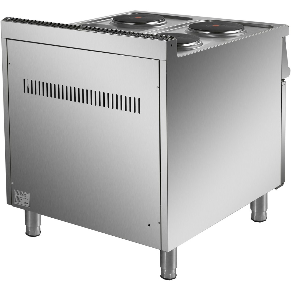 Commercial Electric Cooker 4 Burners with Cabinet Base 8kW 700mm Depth | Stalwart DA-HRQ712