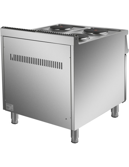 Commercial Electric Cooker 4 Burners with Cabinet Base 8kW 700mm Depth | Stalwart DA-HRQ712