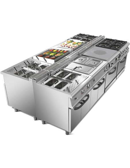 Commercial Electric Cooker 4 Burners with Cabinet Base 8kW 700mm Depth | Stalwart DA-HRQ712