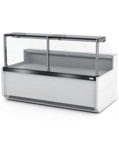 Serve Over Deli Counter Front Straight Glass Front Width 995mm White | Stalwart DA-YFCSC995T1WHITE