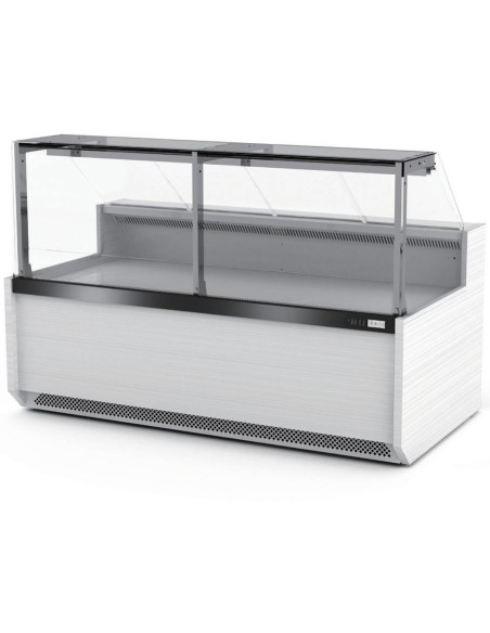 Serve Over Deli Counter Front Straight Glass Front Width 995mm White | Stalwart DA-YFCSC995T1WHITE