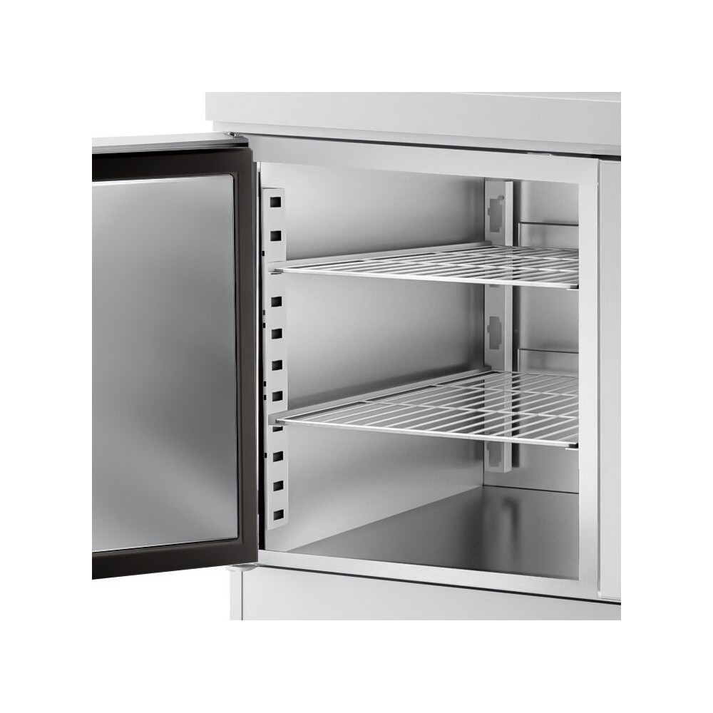 Pizza Prep Counter 2 doors 7 drawers Granite top Refrigerated Counter top Salad 9 x GN1/3 Depth 800mm | Stalwart PZ46+PT36