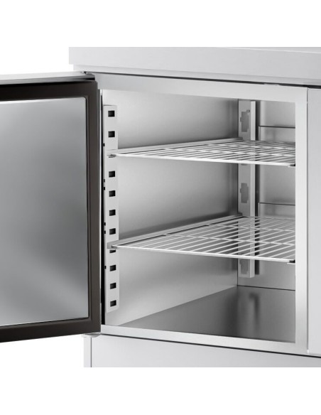 Pizza Prep Counter 2 doors 7 drawers Granite top Refrigerated Counter top Salad 9 x GN1/3 Depth 800mm | Stalwart PZ46+PT36