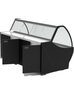 Serve over Deli counter Curved glass front Width 1520mm Black | Stalwart DA-HC84V1052 2