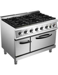 Professional Gas range 6 burners 45kW Electric Oven 5.8kW 700mm Depth | Stalwart DA-ADX776A