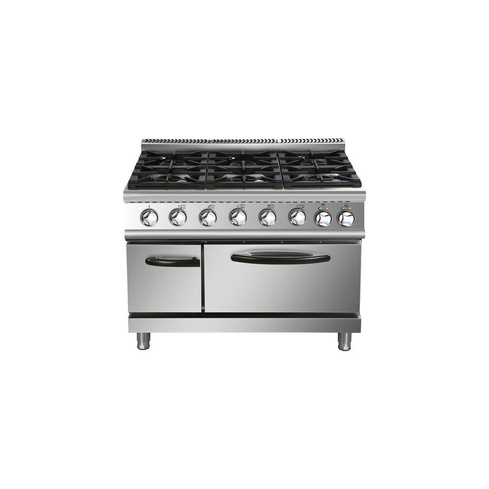 Professional Gas range 6 burners 45kW Electric Oven 5.8kW 700mm Depth | Stalwart DA-ADX776A