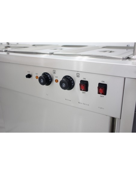Mobile Food Service Counter with Bain Marie Top and Hot Cupboard | Stalwart DA-HYH4WS