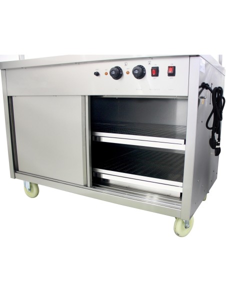 Mobile Food Service Counter with Bain Marie Top and Hot Cupboard | Stalwart DA-HYH4WS