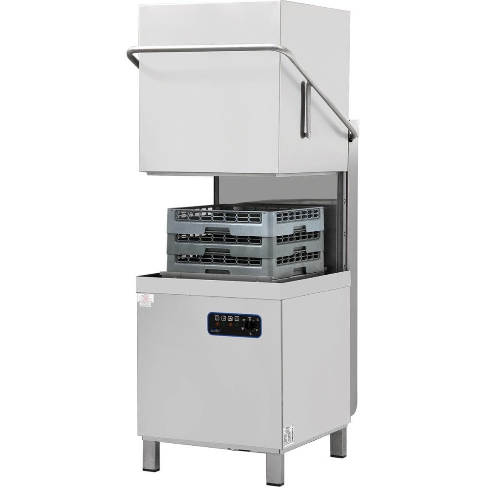 Pass Through Hood Dishwasher 1100 plates Per hour, Rinse and Detergent pump 400V | DA-EMP1000