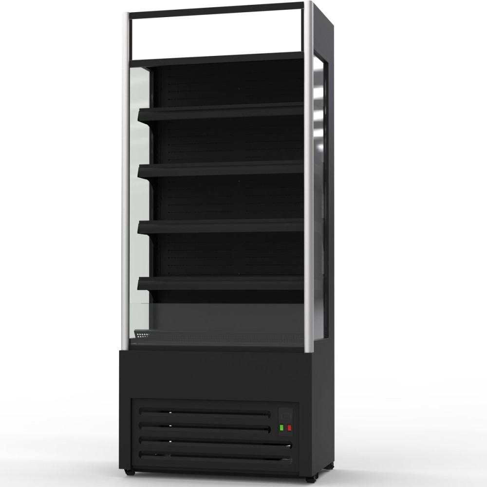 Wall Cabinet Multi Deck Refrigerator 230 litres Curved Front Black 700x720x2020mm | Stalwart DA-GTO3700