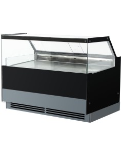 Serve over Deli counter Black front Straight glass front Width 1800mm | Stalwart DA-GN1800CK2BLACK