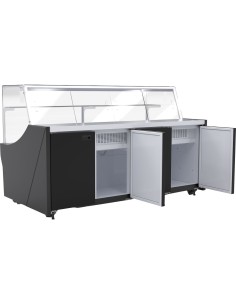 Serve over Deli counter Black front Straight glass front Width 1520mm | Stalwart DA-YFCSC1520V1 2