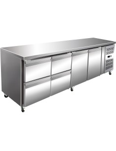 Commercial Refrigerated Counter 2 doors 4 drawers Depth 700mm | Stalwart DA- THP4140TN