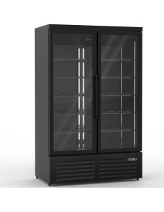 Commercial Display Freezer with Double Glass door 930 litres Black | Stalwart DA-KXD1253BLACK