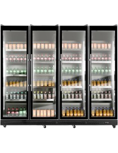 Commercial Display Refrigerator Four Glass Door 1650 litres Black | Stalwart DA-KXG2240BLACK