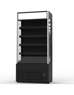 Wall Cabinet Multi Deck Refrigerator 300 litres Curved Front Black 900x720x2020mm | Stalwart DA-GTO3900