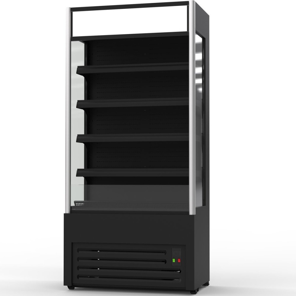 Wall Cabinet Multi Deck Refrigerator 300 litres Curved Front Black 900x720x2020mm | Stalwart DA-GTO3900