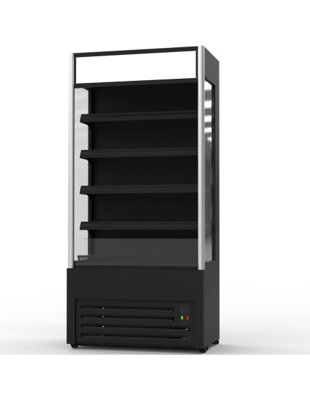 Wall Cabinet Multi Deck Refrigerator 300 litres Curved Front Black 900x720x2020mm | Stalwart DA-GTO3900