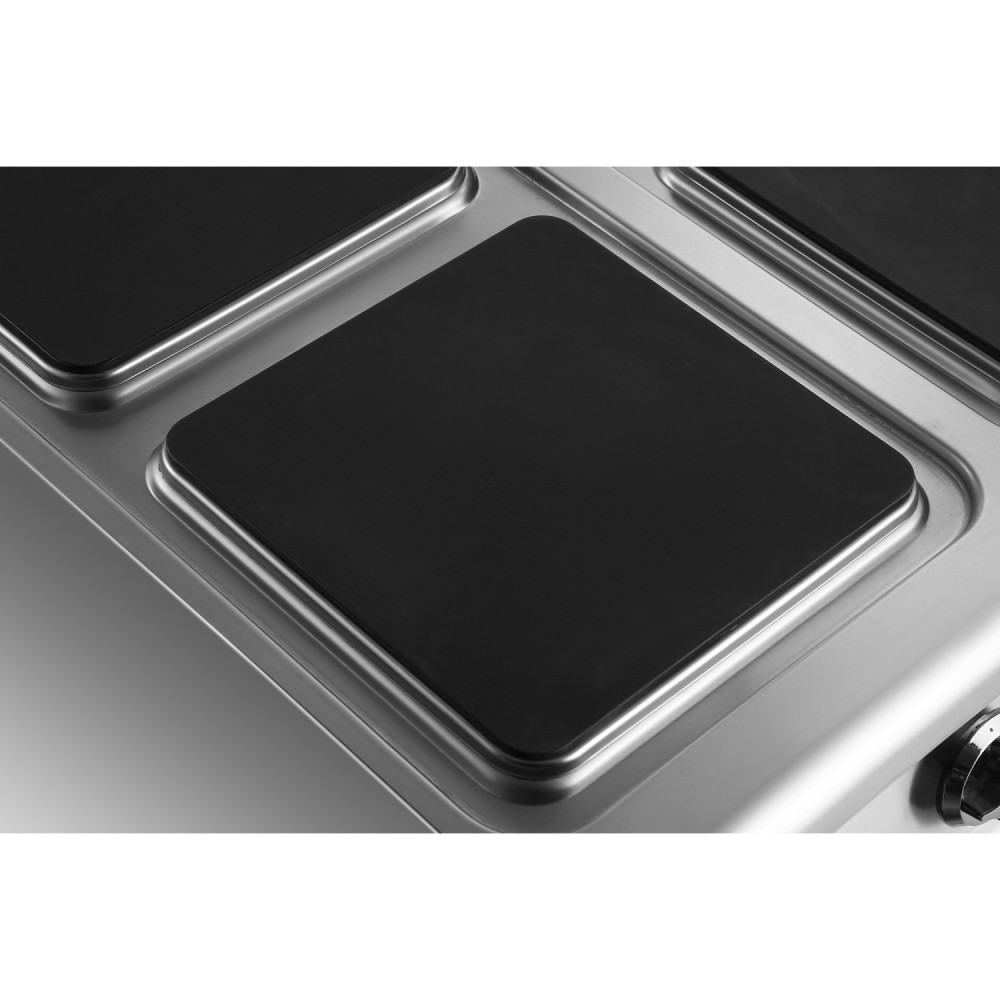 Commercial Electric Cooker Range 6 Square Burners with Cabinet Base 900mm Depth | Stalwart DA-HSQ962C