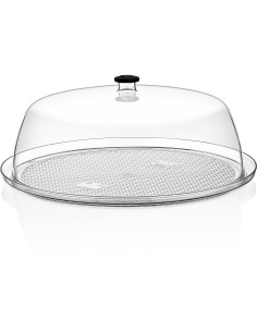 Polycarbonate Gastronorm Tray with Dome Cover Round Ă350mm Depth 20mm Clear | Stalwart DA-GFT14-GF14