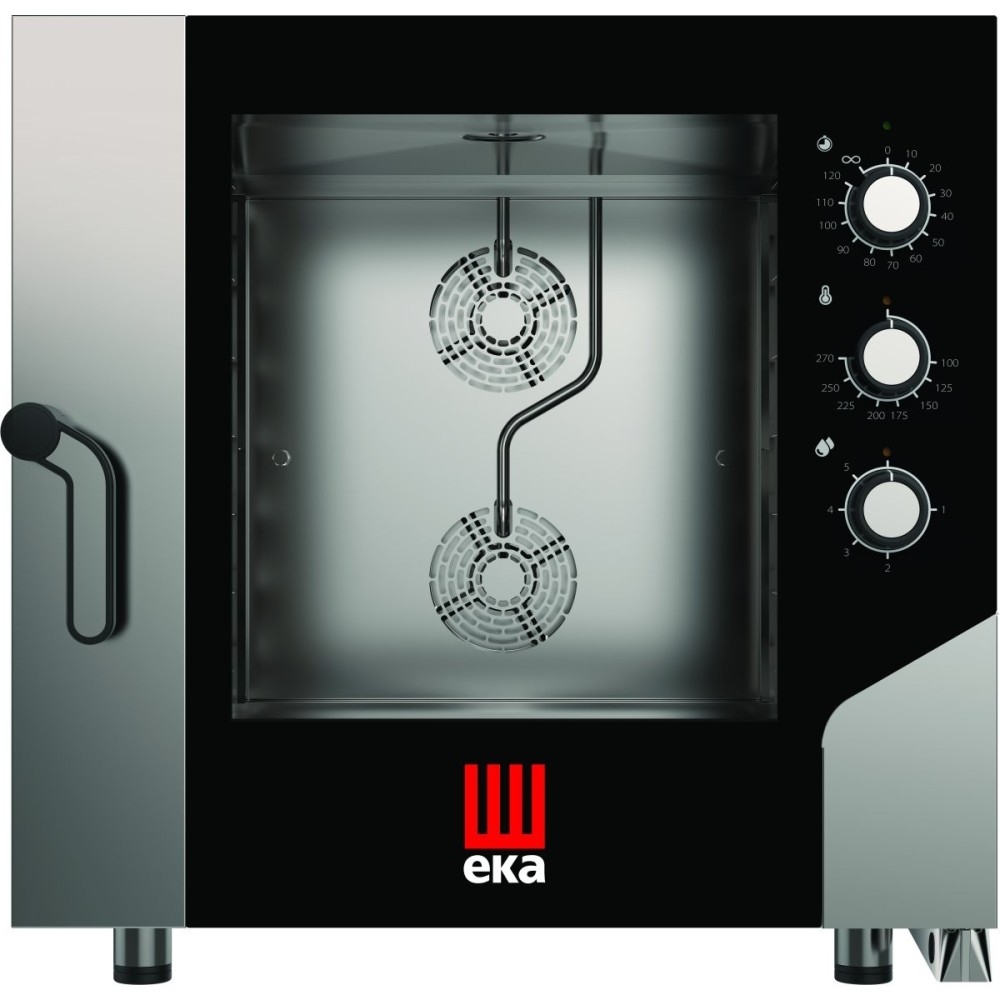 Professional Combi Steamer Electric 6 trays GN1/1 and 600x400mm Electromechanic Controls Direct steam | Tecnoeka MKF